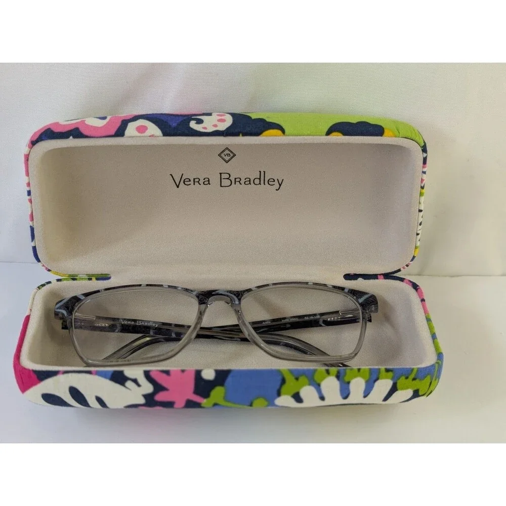 Vera Bradley Andie Eyeglasses Indio INO Clear Fade Purple 52-16-135 w/ Hard Case